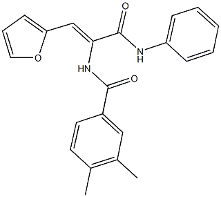 N-[1-(anilinocarbonyl)-2-(2-furyl)vinyl]-3,4-dimethylbenzamide Struktur