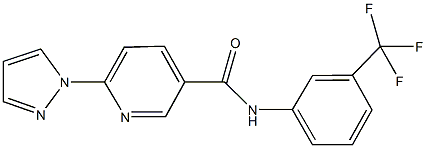 6-(1H-pyrazol-1-yl)-N-[3-(trifluoromethyl)phenyl]nicotinamide Struktur