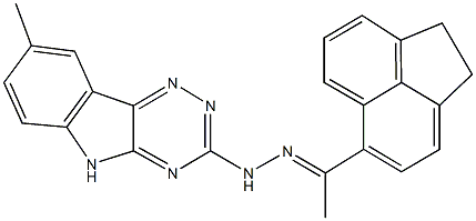 1-(1,2-dihydro-5-acenaphthylenyl)ethanone (8-methyl-5H-[1,2,4]triazino[5,6-b]indol-3-yl)hydrazone Struktur