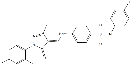 4-({[1-(2,4-dimethylphenyl)-3-methyl-5-oxo-1,5-dihydro-4H-pyrazol-4-ylidene]methyl}amino)-N-(4-methoxyphenyl)benzenesulfonamide Struktur