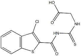 [({[(3-chloro-1-benzothien-2-yl)carbonyl]amino}carbothioyl)amino]acetic acid Struktur