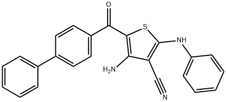 4-amino-2-anilino-5-([1,1'-biphenyl]-4-ylcarbonyl)thiophene-3-carbonitrile Struktur