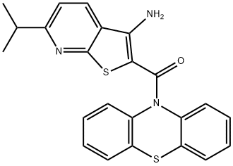 6-isopropyl-2-(10H-phenothiazin-10-ylcarbonyl)thieno[2,3-b]pyridin-3-amine Struktur