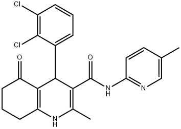 4-(2,3-dichlorophenyl)-2-methyl-N-(5-methylpyridin-2-yl)-5-oxo-1,4,5,6,7,8-hexahydroquinoline-3-carboxamide Struktur