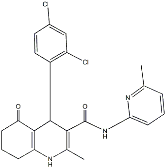 4-(2,4-dichlorophenyl)-2-methyl-N-(6-methyl-2-pyridinyl)-5-oxo-1,4,5,6,7,8-hexahydro-3-quinolinecarboxamide Struktur