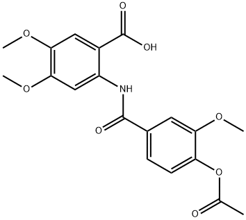 2-{[4-(acetyloxy)-3-methoxybenzoyl]amino}-4,5-dimethoxybenzoic acid Struktur