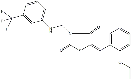 5-(2-ethoxybenzylidene)-3-{[3-(trifluoromethyl)anilino]methyl}-1,3-thiazolidine-2,4-dione Struktur