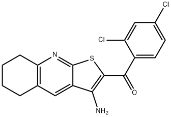 (3-amino-5,6,7,8-tetrahydrothieno[2,3-b]quinolin-2-yl)(2,4-dichlorophenyl)methanone Struktur