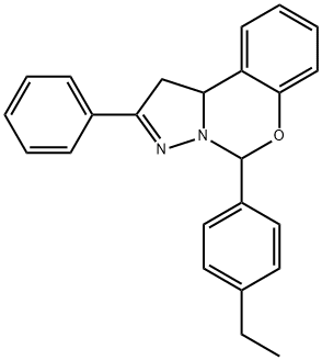 5-(4-ethylphenyl)-2-phenyl-1,10b-dihydropyrazolo[1,5-c][1,3]benzoxazine Struktur