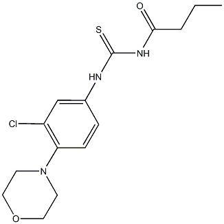 N-butyryl-N'-[3-chloro-4-(4-morpholinyl)phenyl]thiourea Struktur