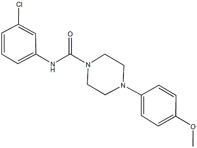 N-(3-chlorophenyl)-4-(4-methoxyphenyl)-1-piperazinecarboxamide Struktur