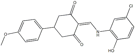 2-[(5-chloro-2-hydroxyanilino)methylene]-5-(4-methoxyphenyl)-1,3-cyclohexanedione Struktur