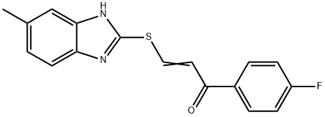 1-(4-fluorophenyl)-3-[(5-methyl-1H-benzimidazol-2-yl)sulfanyl]-2-propen-1-one Struktur