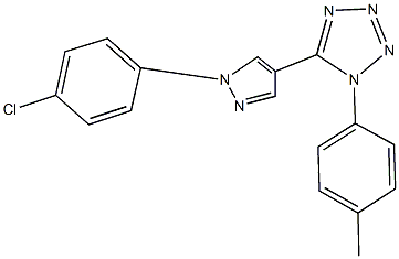 5-[1-(4-chlorophenyl)-1H-pyrazol-4-yl]-1-(4-methylphenyl)-1H-tetraazole Struktur