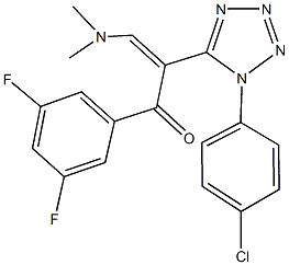 2-[1-(4-chlorophenyl)-1H-tetraazol-5-yl]-1-(3,5-difluorophenyl)-3-(dimethylamino)-2-propen-1-one Struktur