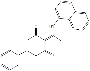 2-[1-(1-naphthylamino)ethylidene]-5-phenyl-1,3-cyclohexanedione Struktur