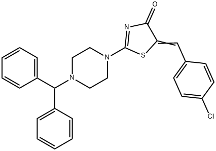 2-(4-benzhydryl-1-piperazinyl)-5-(4-chlorobenzylidene)-1,3-thiazol-4(5H)-one Struktur