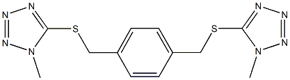 1-methyl-5-[(4-{[(1-methyl-1H-tetraazol-5-yl)sulfanyl]methyl}benzyl)sulfanyl]-1H-tetraazole Struktur