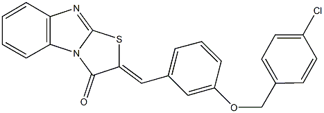 2-{3-[(4-chlorobenzyl)oxy]benzylidene}[1,3]thiazolo[3,2-a]benzimidazol-3(2H)-one Struktur