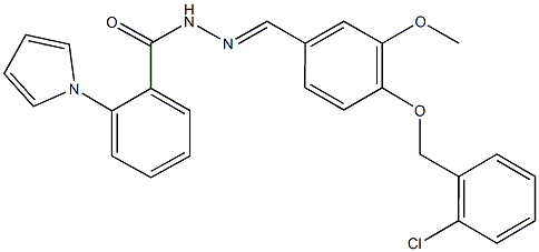 N'-{4-[(2-chlorobenzyl)oxy]-3-methoxybenzylidene}-2-(1H-pyrrol-1-yl)benzohydrazide Struktur