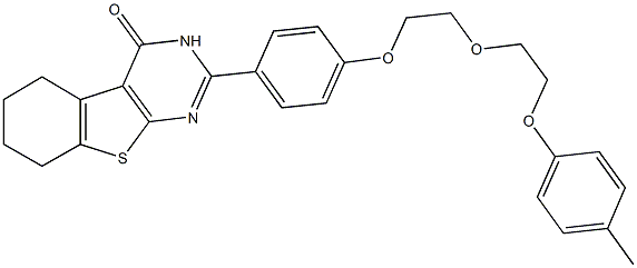 2-(4-{2-[2-(4-methylphenoxy)ethoxy]ethoxy}phenyl)-5,6,7,8-tetrahydro[1]benzothieno[2,3-d]pyrimidin-4(3H)-one Struktur