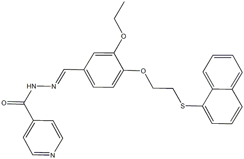 N'-{3-ethoxy-4-[2-(1-naphthylsulfanyl)ethoxy]benzylidene}isonicotinohydrazide Struktur