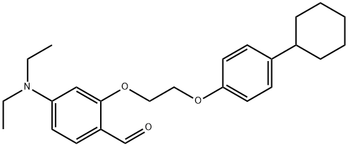 2-[2-(4-cyclohexylphenoxy)ethoxy]-4-(diethylamino)benzaldehyde Struktur