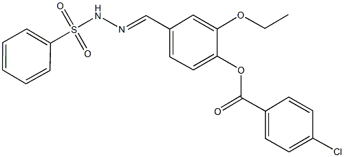 2-ethoxy-4-[2-(phenylsulfonyl)carbohydrazonoyl]phenyl 4-chlorobenzoate Struktur