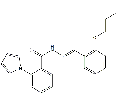 N'-(2-butoxybenzylidene)-2-(1H-pyrrol-1-yl)benzohydrazide Struktur