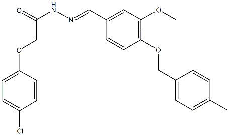 2-(4-chlorophenoxy)-N'-{3-methoxy-4-[(4-methylbenzyl)oxy]benzylidene}acetohydrazide Struktur