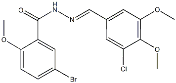 5-bromo-N'-(3-chloro-4,5-dimethoxybenzylidene)-2-methoxybenzohydrazide Struktur