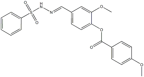 2-methoxy-4-[2-(phenylsulfonyl)carbohydrazonoyl]phenyl 4-methoxybenzoate Struktur