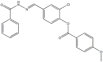 4-(2-benzoylcarbohydrazonoyl)-2-chlorophenyl 4-methoxybenzoate Struktur