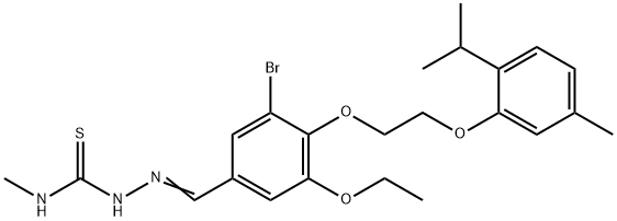 3-bromo-5-ethoxy-4-[2-(2-isopropyl-5-methylphenoxy)ethoxy]benzaldehyde N-methylthiosemicarbazone Struktur