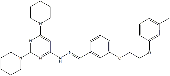 3-[2-(3-methylphenoxy)ethoxy]benzaldehyde (2,6-dipiperidin-1-ylpyrimidin-4-yl)hydrazone Struktur