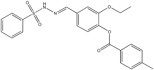 2-ethoxy-4-[2-(phenylsulfonyl)carbohydrazonoyl]phenyl 4-methylbenzoate Struktur