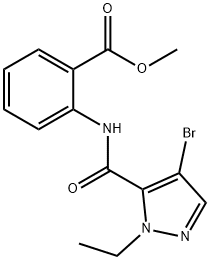 methyl 2-{[(4-bromo-1-ethyl-1H-pyrazol-5-yl)carbonyl]amino}benzoate Struktur