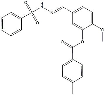 2-methoxy-5-[2-(phenylsulfonyl)carbohydrazonoyl]phenyl 4-methylbenzoate Struktur