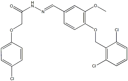 2-(4-chlorophenoxy)-N'-{4-[(2,6-dichlorobenzyl)oxy]-3-methoxybenzylidene}acetohydrazide Struktur