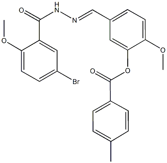 5-[2-(5-bromo-2-methoxybenzoyl)carbohydrazonoyl]-2-methoxyphenyl 4-methylbenzoate Struktur