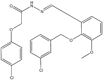 N'-{2-[(3-chlorobenzyl)oxy]-3-methoxybenzylidene}-2-(4-chlorophenoxy)acetohydrazide Struktur