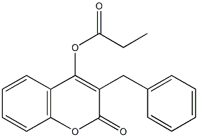 3-benzyl-2-oxo-2H-chromen-4-yl propionate Struktur