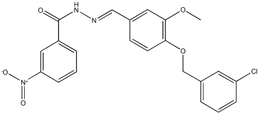 N'-{4-[(3-chlorobenzyl)oxy]-3-methoxybenzylidene}-3-nitrobenzohydrazide Struktur