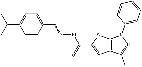 N'-(4-isopropylbenzylidene)-3-methyl-1-phenyl-1H-thieno[2,3-c]pyrazole-5-carbohydrazide Struktur