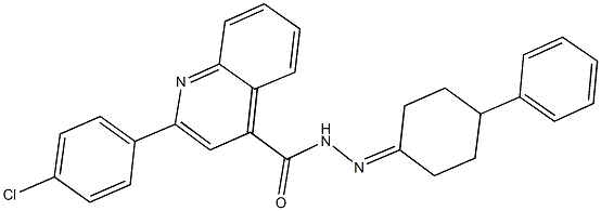 2-(4-chlorophenyl)-N'-(4-phenylcyclohexylidene)-4-quinolinecarbohydrazide Struktur