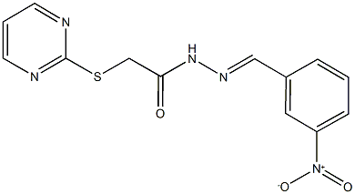 N'-{3-nitrobenzylidene}-2-(2-pyrimidinylsulfanyl)acetohydrazide Struktur