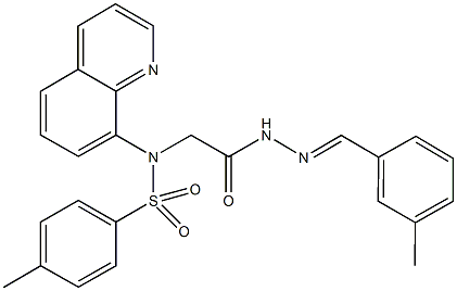 4-methyl-N-{2-[2-(3-methylbenzylidene)hydrazino]-2-oxoethyl}-N-(8-quinolinyl)benzenesulfonamide Struktur