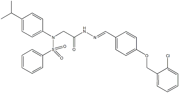 N-[2-(2-{4-[(2-chlorobenzyl)oxy]benzylidene}hydrazino)-2-oxoethyl]-N-(4-isopropylphenyl)benzenesulfonamide Struktur