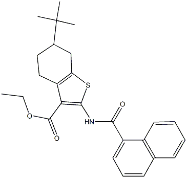 ethyl 6-tert-butyl-2-(1-naphthoylamino)-4,5,6,7-tetrahydro-1-benzothiophene-3-carboxylate Struktur