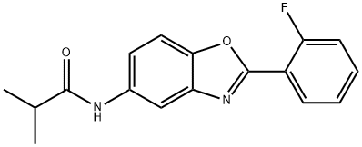 N-[2-(2-fluorophenyl)-1,3-benzoxazol-5-yl]-2-methylpropanamide Struktur